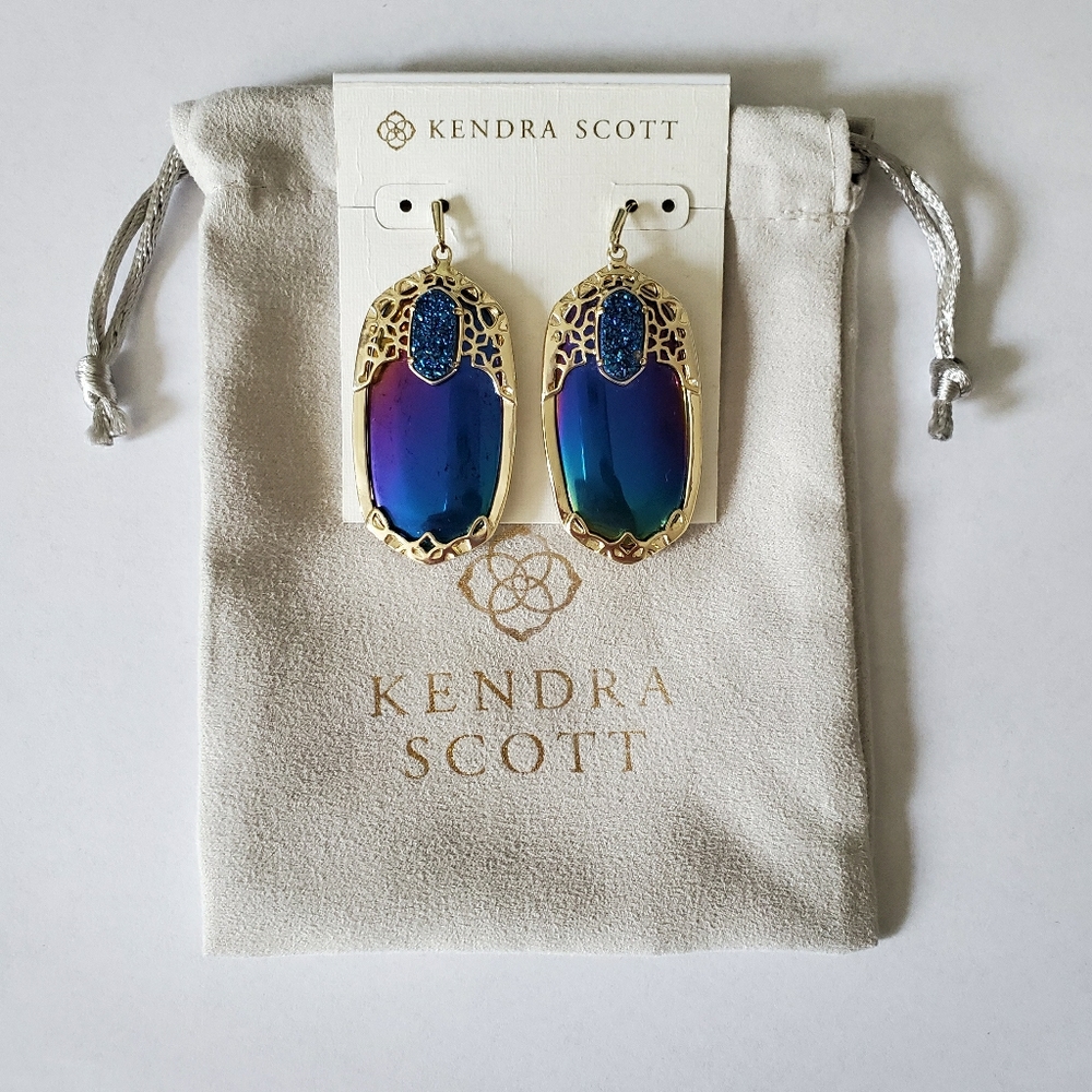 Deva Statement Earrings in Iridescent Glitz
